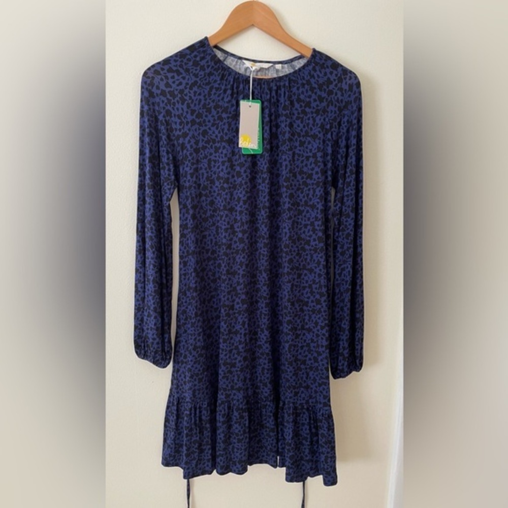 Boden Blue and Black Animal Print Dress